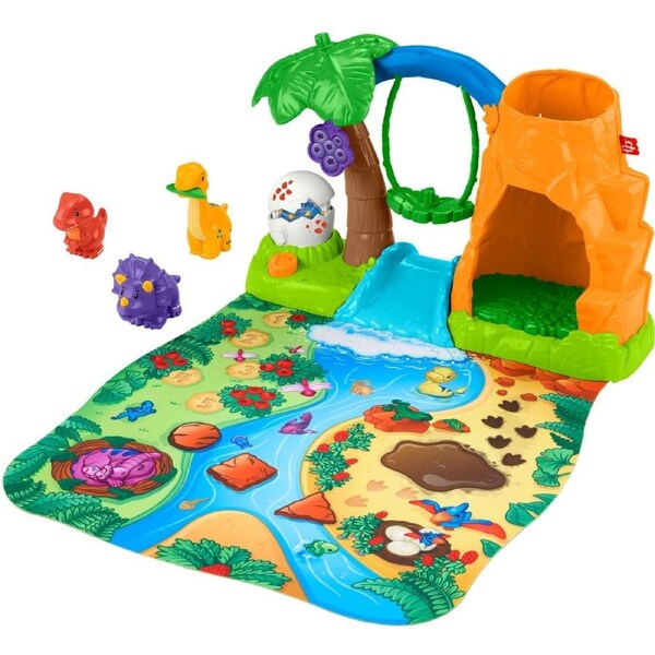 Little People Dinosaur Village and Play Mat Toddler Playset