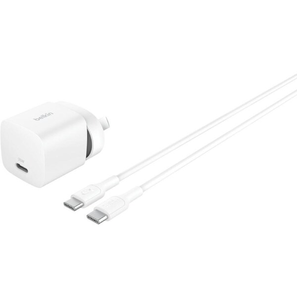 Belkin BoostCharge USB-C Wall Charger 25W and USB-C to USB-C Cable