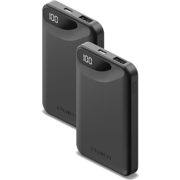 Cygnett ChargeUp Plus Powerbank 5K Twin Pack - Black