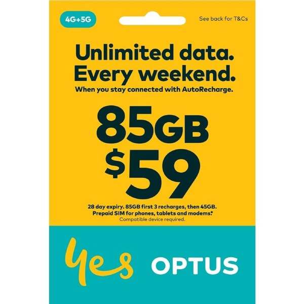 Optus$ 59 SIM**