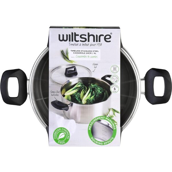 Wiltshire Timeless Casserole with Glass Lid 24cm