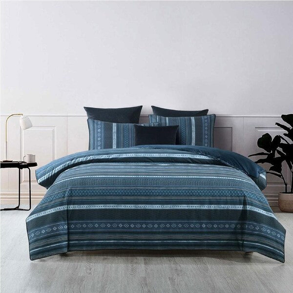 Bianca Como Teal Quilt Cover Set Super King 270 x 240 cm