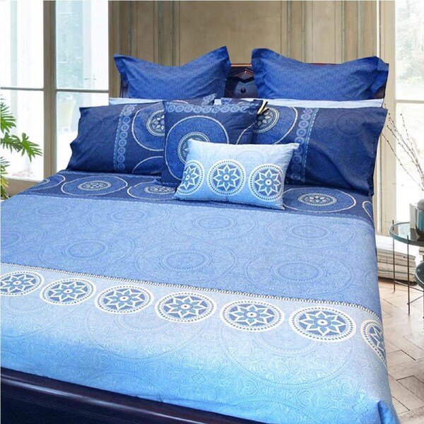 Hotel Living Bazaar Quilt Cover Set Blue Double 180cm x 210cm