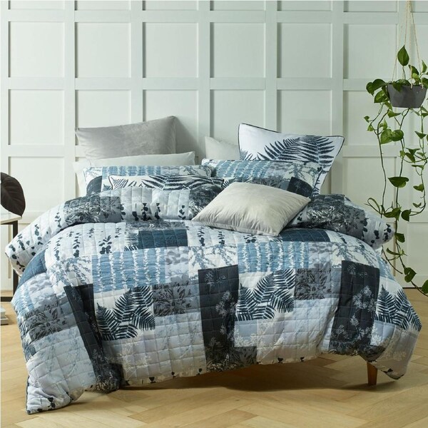 Bianca Botanic Grey Quilt Cover Set Queen 210 x 210 cm