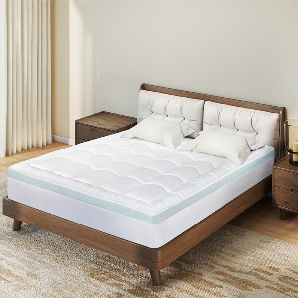 DreamZ Gel Memory Foam Mattress Topper Deep Pocket - Double