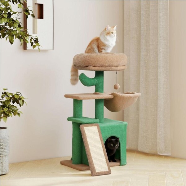 80cm PaWz Cat Tree with Condo, Ramp & Perches