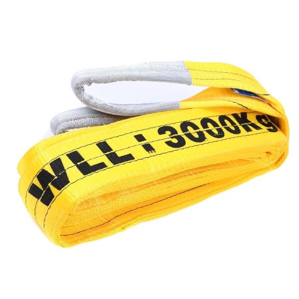 LIFT SAFE 3T x 6M Flat Lifting Sling - Yellow - Test Certificate