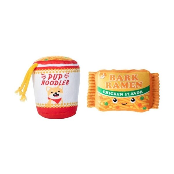 2pc Petshop By Fringe Studio Nothin But Noodles Plush Dog Toys Multicolour