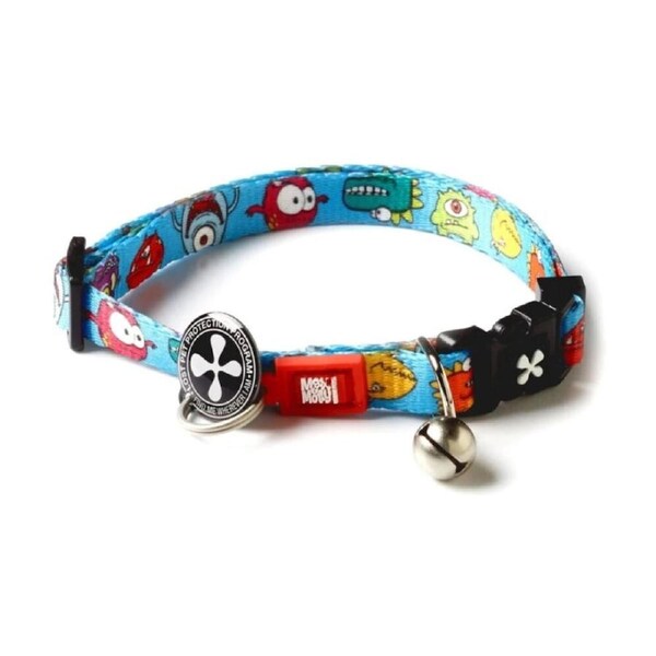 Max & Molly Adjustable Fit Smart ID Cat Collar w/ Bell Little Monsters