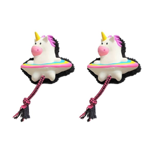 2PK Max & Molly Squeaker Snuggles Dog Chewing Toy w/ Cotton Rope Magic Mikey