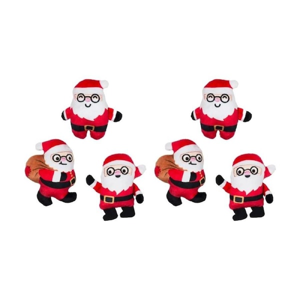 2x 3pc Fringe Studio Rebel Without A Claus Small Dog Toy Set Santa