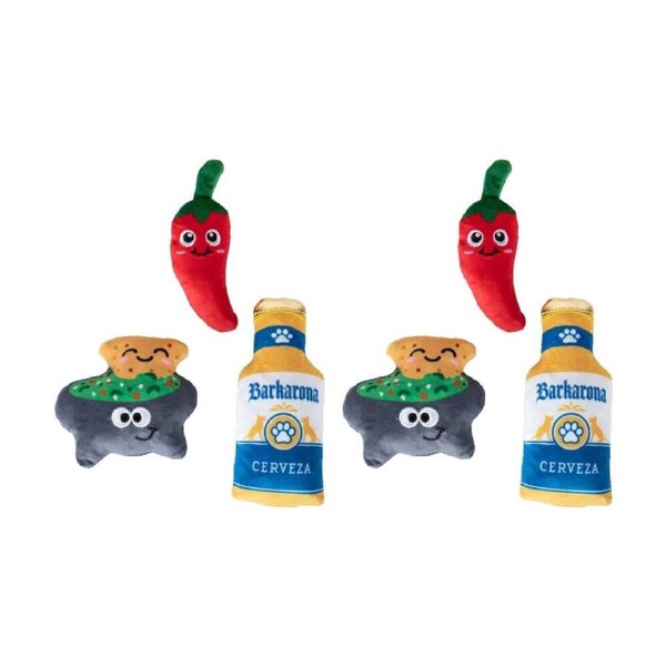 2x 3pc Petshop By Fringe Studio Happy Hour Beer & Dip Small Dog Toys Set