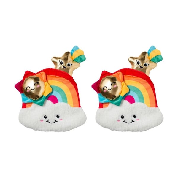 2PK Petshop By Fringe Studio Look On Bright Side Rainbow Hide & Seek Dog Toy