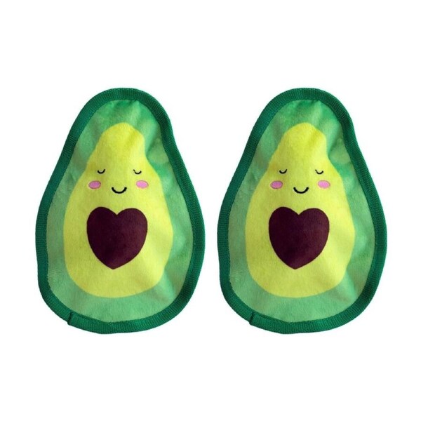 2PK Petshop By Fringe Studio Avocado Love No Stuffing Plush Dog Toy 25x18cm