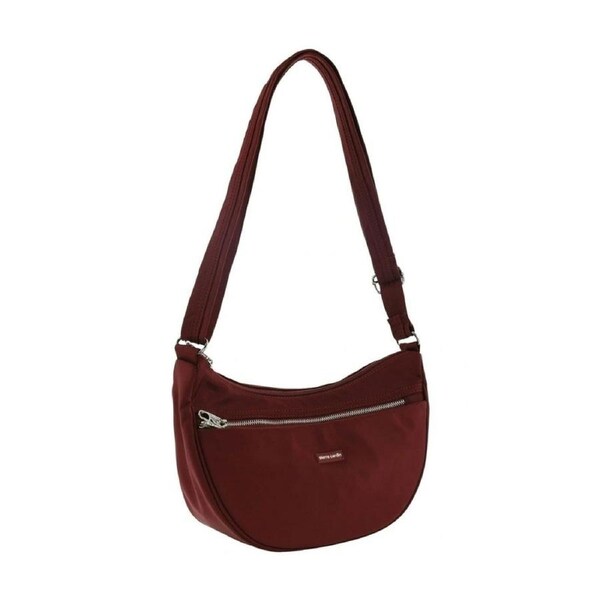 Pierre Cardin Anti-Theft Cross Body Bag Wine Camo 23x9x26cm