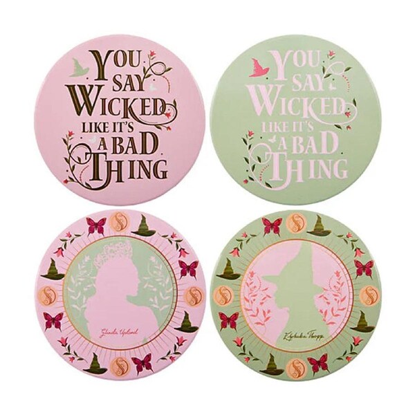 Maxwell & Williams Ceramic Coasters Set Serveware Say Wicked 10cm Pack of 4