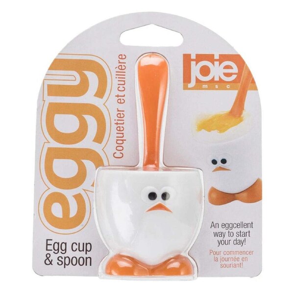 Joie Eggy Egg Cup & Spoon Set White/Orange 10.2x5x20.3cm