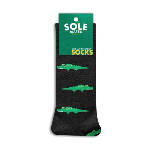 Sole Mates Cotton Adult Socks Crocodile Black One Size Fits All
