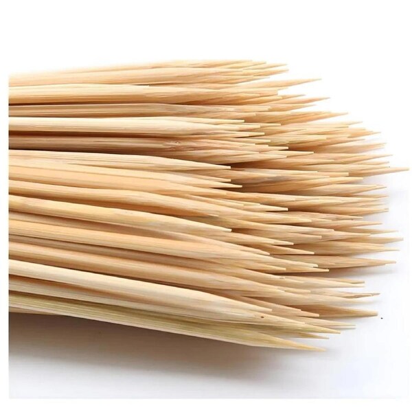 4320x 25cm Disposable Round Wooden Bamboo Skewers - BBQ/Kebab/Satay Sticks (Bulk)