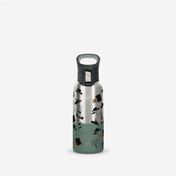 Quechua 0.5L Stainless Steel Insulated Flask 900 With Quick Release Cap For Hiking