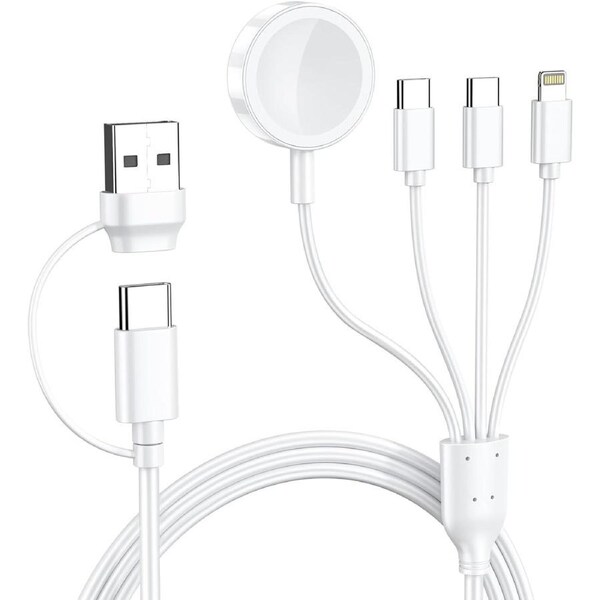 [4 in 2] For Apple Watch Magnetic Charger, iWatch Charging Cable USB-C For iWatch Series 10 9 8 iPhone 17 16 15