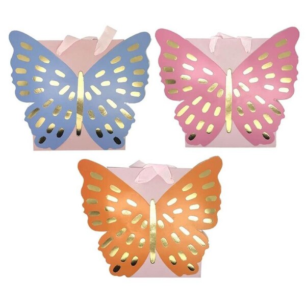 Butterfly Favour Bags With Ribbon Handles 3pk