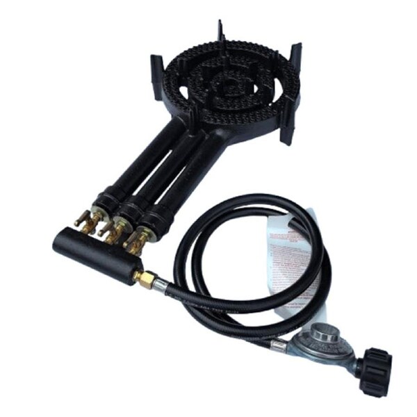 Auscrown Triple Ring LPG Turbo Gas Burner with Hose & Regulator