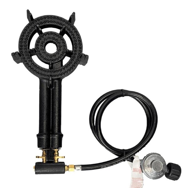Auscrown Dual Ring LPG Turbo Gas Burner with Hose & Regulator