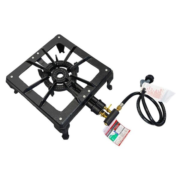 Auscrown Dual Ring LPG Turbo Gas Burner with Frame, Hose & Regulator