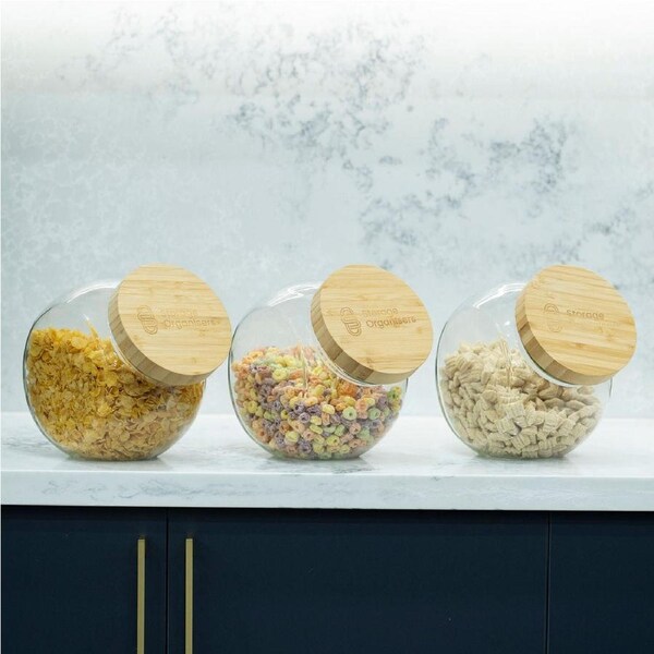 Round Tilt Glass Jar with Bamboo Lid – 4 L