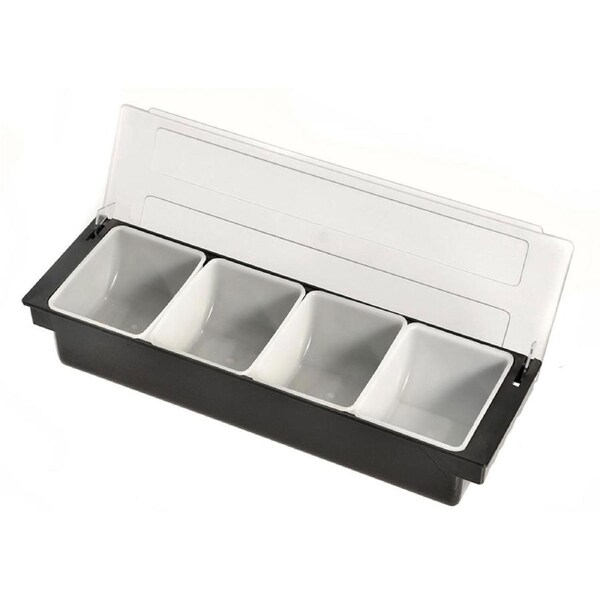 KHA Cocktail / Bar Condiment 4 Compartment Dispenser