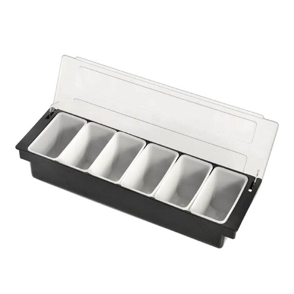 KHA Cocktail / Bar Condiment 6 Compartment Dispenser