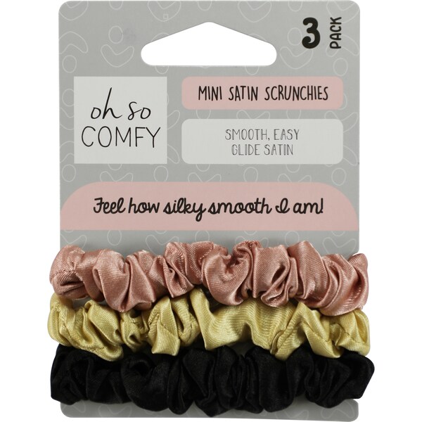 Oh So Comfy Mini Satin Scrunchies 3 pack