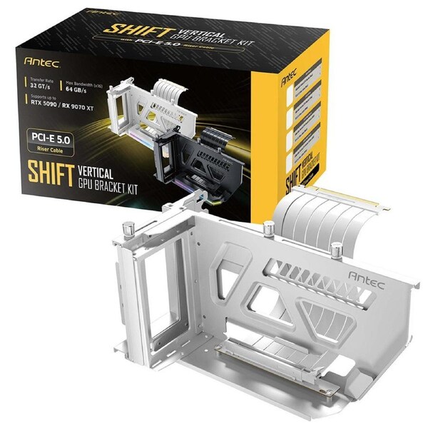 Antec AT-ARCVB-W190-A-PCIE5 SHIFT ARGB White PCI-E 5.0, 190mm riser, ARGB, PCIe