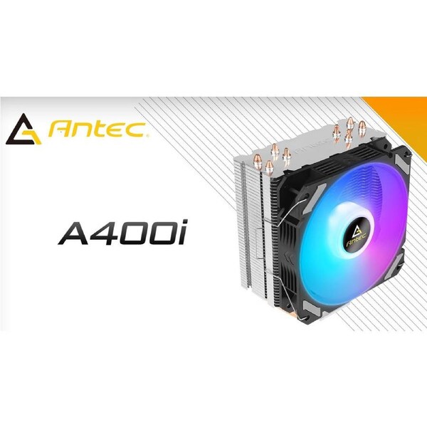 Antec A400i RGB , 72 CFM, 4 Direct Heat-Pipes, 120mm PWM RGB Fan,1700, 115X, 1200, 2011, AM3, AM3+, AM4+,, FM1, FM2, FM2+ CPU Air Cooler 1yr wty