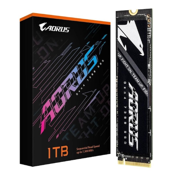 Gigabyte AORUS Gen4 7300 SSD 1TB PCIe4x4 NVMe1.4 M.2 2280 3D TLC DDR4 1GB 7300/6000MB/s 80 22 2.3mm MTBF1.6M 6.6W/6.7W 5yr/700TBW
