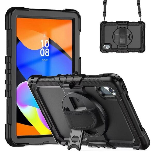 USP Rugged Lenovo Idea Tab 11 (11') Case Black - Built-in-Kickstand, Adjustable Hand Strap, Shoulder Strap, Raised Edges, DropProof, 3 Year Warranty