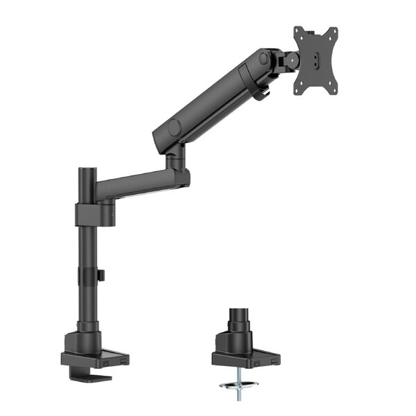 INFINITY Black Single Screen Pole-Mounted Heavy-Duty Mechanical Spring Monitor