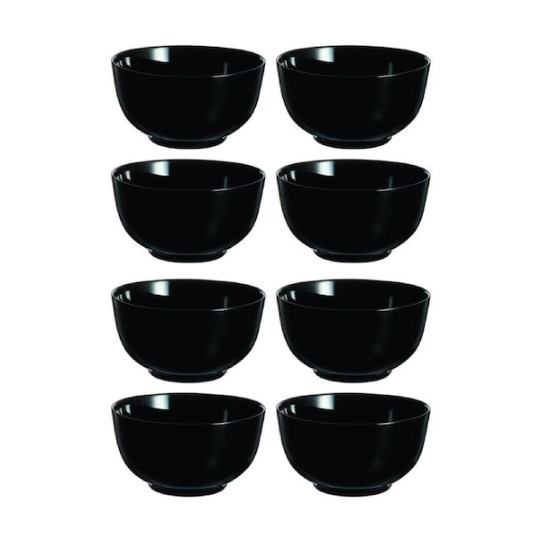 2x 4pc Luminarc Diwali Cereal Bowl 15x8cm Serveware Opal Glass Black