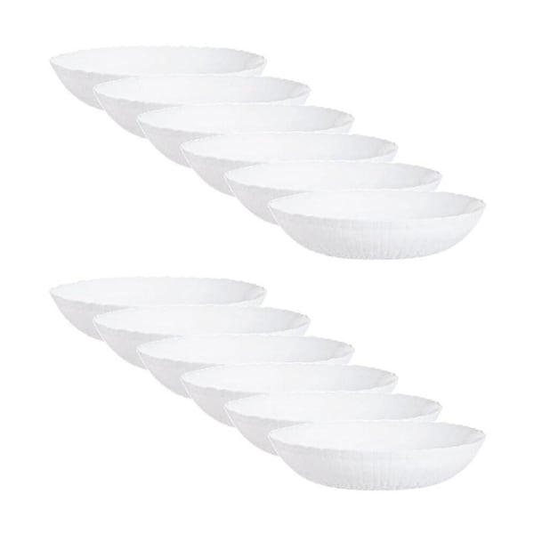 2x 6pc Luminarc Ammonite Cereal Bowl 14x3.5cm Serveware Opal Glass White