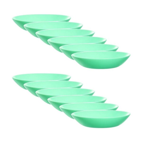 2x 6pc Luminarc Diwali Soup Plate 20x4.2cm Serveware Opal Glass Turquoise