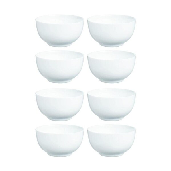 2x 4pc Luminarc Diwali Cereal Bowl 14.x14x8cm Serveware Opal Glass White