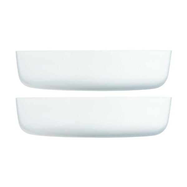2PK Luminarc Smart Diwali Round Baking Dish 26x8cm Bakeware Opal Glass White