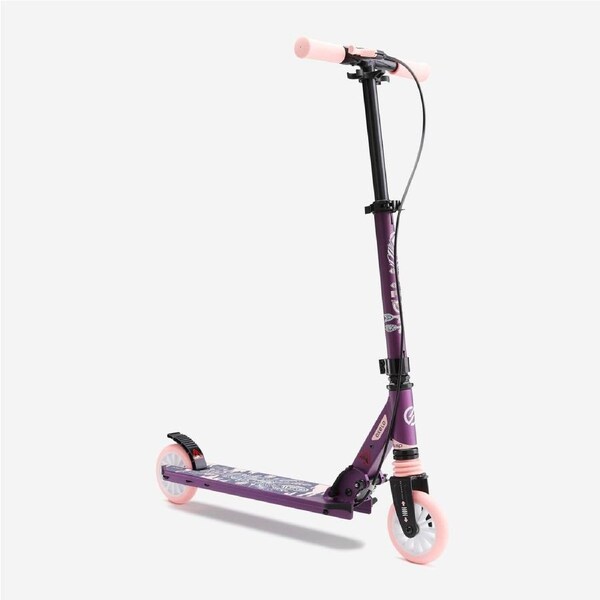 Decathlon Mid5 Kids' Scooter With Handlebar Brake And Suspension Indian Graphic