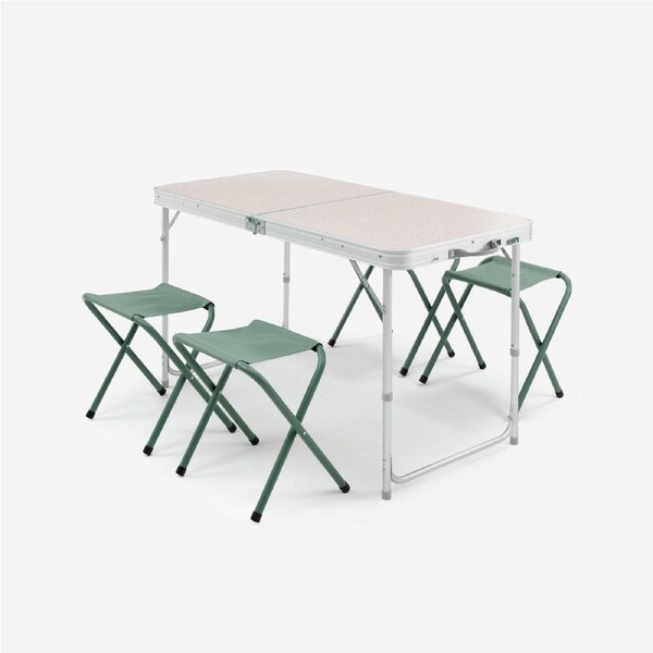 Quechua Folding Camping Table 4 Stools 4 To 6 People