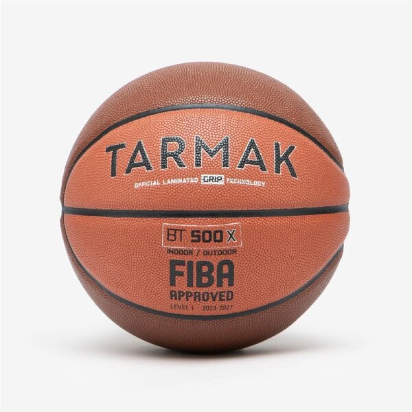 Decathlon Adult Basketball Bt500 Grip Size 7 Brown/Orange