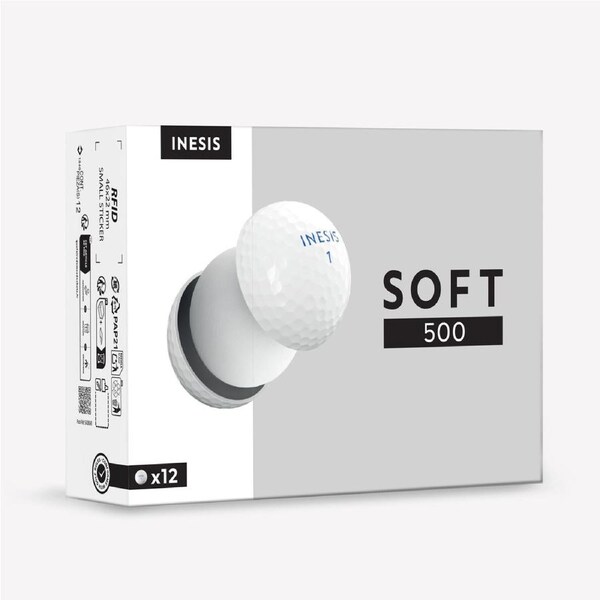Inesis Soft 500 Golf Ball X12 White