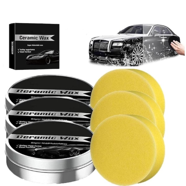 3PCS Titanium Ceramic Wax Cream,Strong Protection Car Coating Polishing Wax