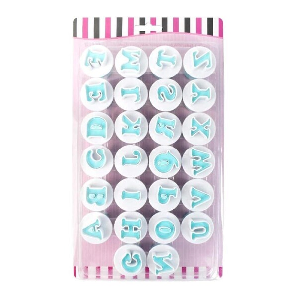 Deal365 Cookie Stamp Impress 26 PCS Alphabet Fondant Cake Moulds DIY Sugar Cookies