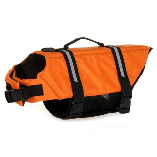 Deal365 Dog Life Jacket Vest Saver Safety Swimsuit Preserver Orange Small